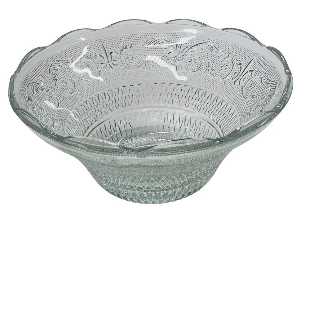 Vintage Kig Malaysia Fleur de Lis Punch Bowl